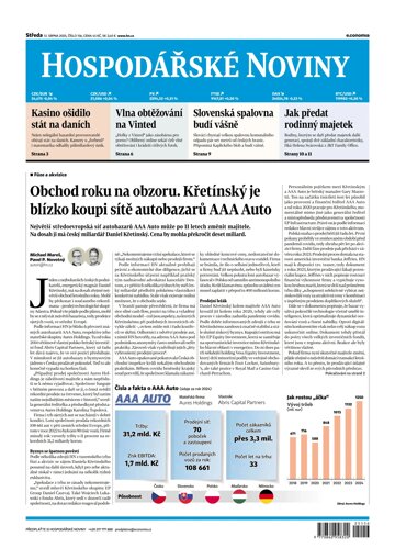 Obálka e-magazínu Hospodářské noviny 156 - 13.8.2025