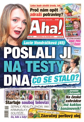 Obálka e-magazínu AHA! 25.8.2025