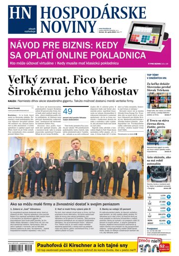 Obálka e-magazínu Hospodárske noviny 23.04.2015