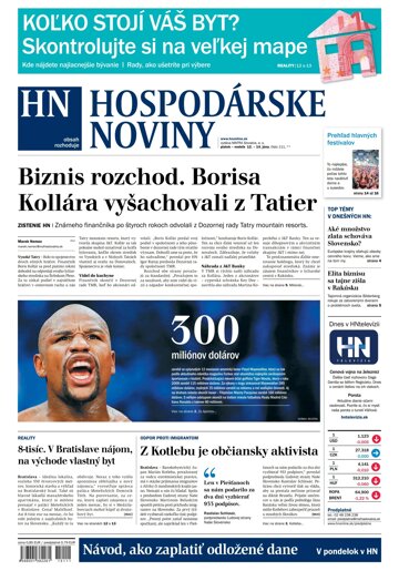 Obálka e-magazínu Hospodárske noviny 12.06.2015