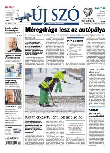 Obálka e-magazínu Új Szó 13.10.2015
