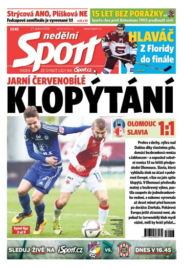 Obálka e-magazínu Nedělní Sport 17.4.2016