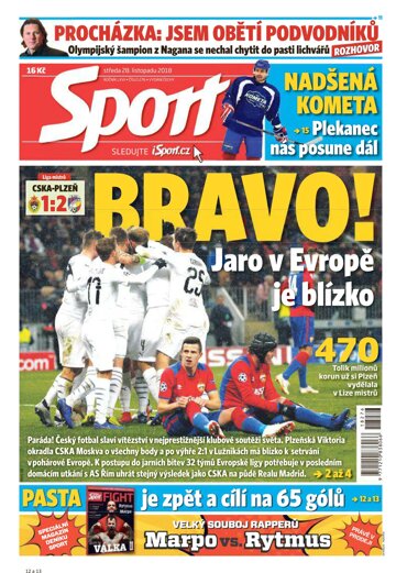 Obálka e-magazínu Sport 28.11.2018