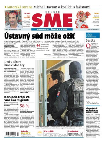 Obálka e-magazínu SME 4.4.2019