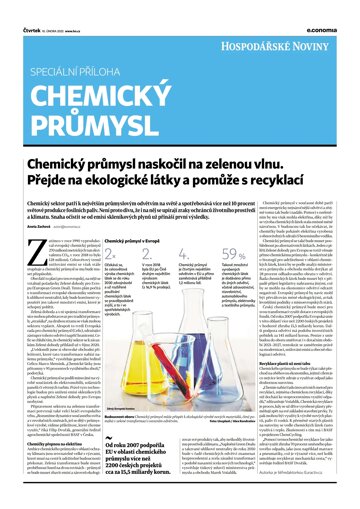 Obálka e-magazínu Hospodářské noviny - příloha 029 - 10.2.2022 Chemický průmysl