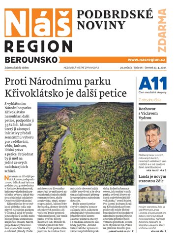 Obálka e-magazínu Náš Region - Berounsko 16/2025