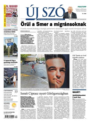 Obálka e-magazínu Új Szíó 22/9/2015