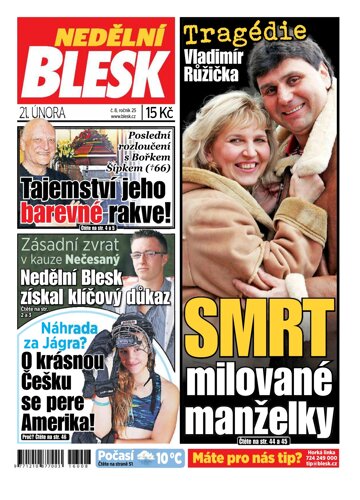 Obálka e-magazínu Nedělní Blesk 21.2.2016