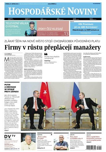 Obálka e-magazínu Hospodářské noviny 154 - 10.8.2016