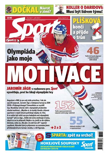 Obálka e-magazínu Sport 7.9.2017