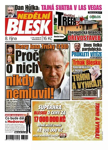 Obálka e-magazínu Nedělní Blesk 8.10.2017