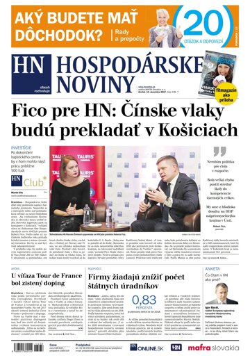 Obálka e-magazínu Hospodárske noviny 14.12.2017