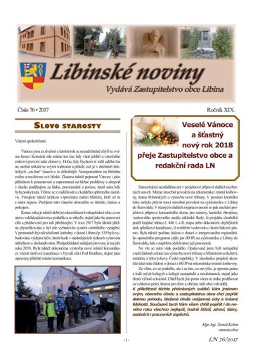 Obálka e-magazínu Libinské noviny 76/2017