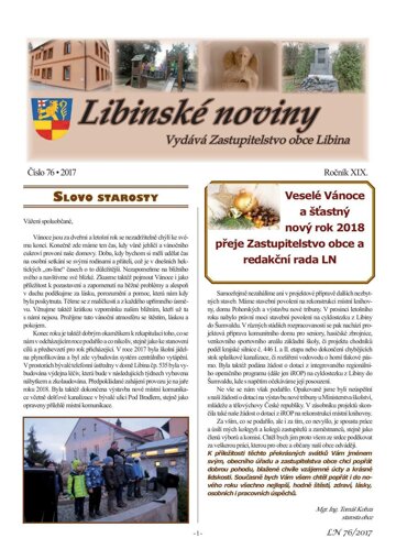 Obálka e-magazínu Libinské noviny 76/2017