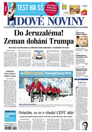 Obálka e-magazínu Lidové noviny 8.3.2018