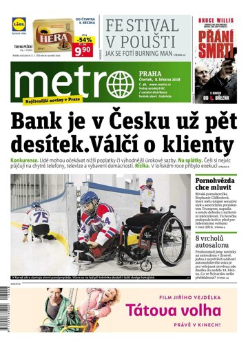 Obálka e-magazínu deník METRO 8.3.2018