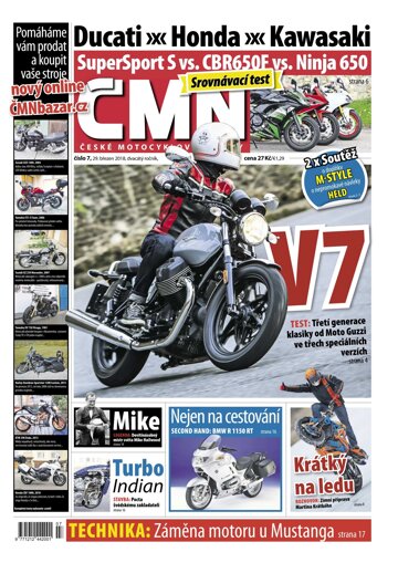 Obálka e-magazínu ČESKÉ MOTOCYKLOVÉ NOVINY 7/2018