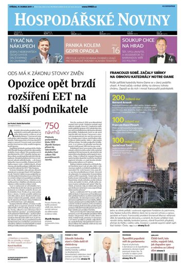 Obálka e-magazínu Hospodářské noviny 076 - 17.4.2019