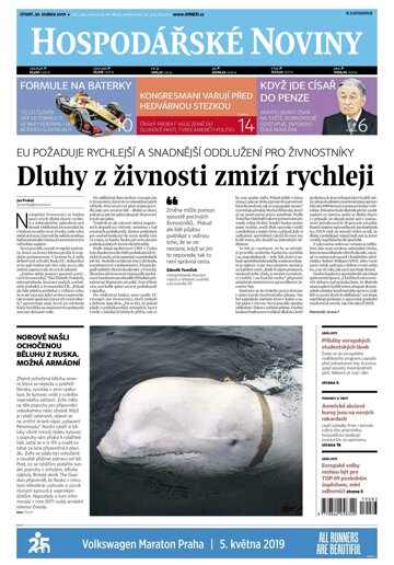 Obálka e-magazínu Hospodářské noviny 083 - 30.4.2019