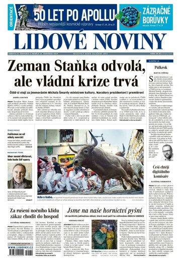 Obálka e-magazínu Lidové noviny 13.7.2019