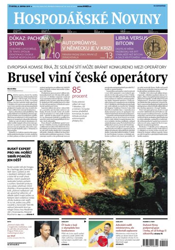 Obálka e-magazínu Hospodářské noviny 152 - 8.8.2019