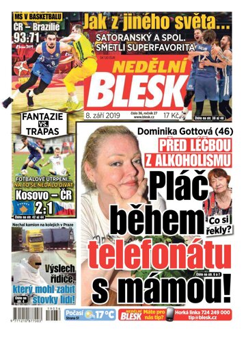 Obálka e-magazínu Nedělní Blesk 8.9.2019