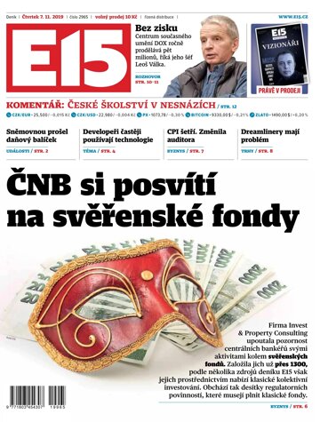 Obálka e-magazínu E15 7.11.2019