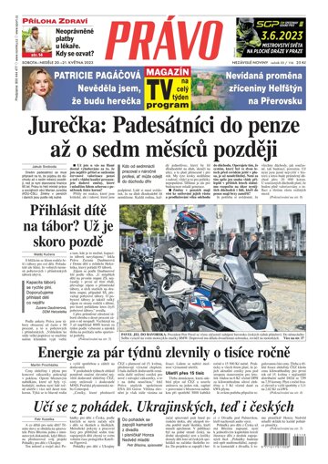 Obálka e-magazínu Deník Právo 20.5.2023