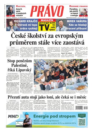 Obálka e-magazínu Deník Právo 21.10.2023