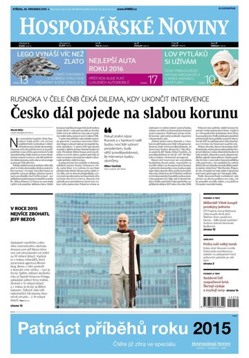 Obálka e-magazínu Hospodářské noviny 250 - 30.12.2015