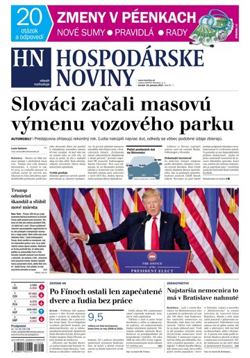 Obálka e-magazínu Hospodárske noviny 12.01.2017