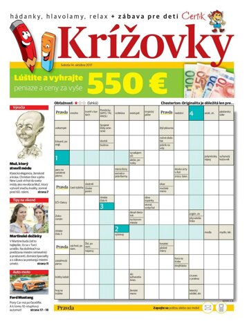 Obálka e-magazínu Krížovky 14. 10. 2017