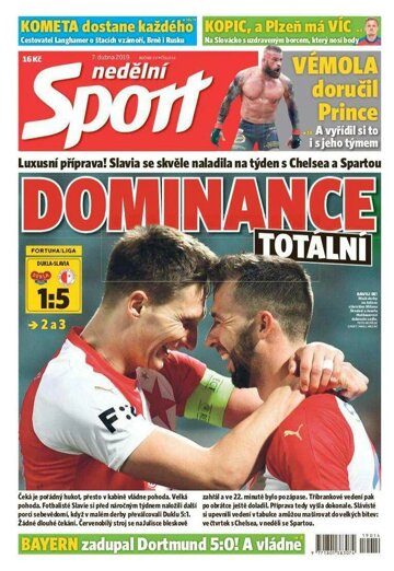 Obálka e-magazínu Nedělní Sport 7.4.2019