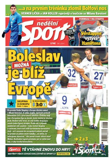 Obálka e-magazínu Nedělní Sport 5.7.2020