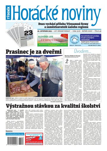 Obálka e-magazínu Horácké Noviny 48/2023