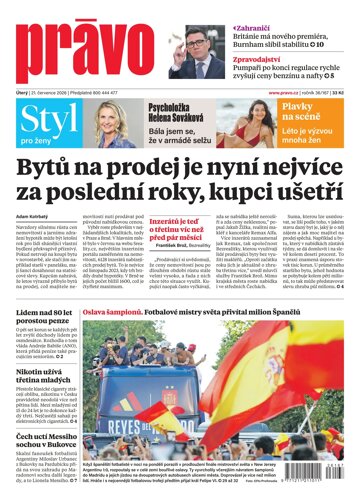 Obálka e-magazínu Deník Právo 21.7.2026