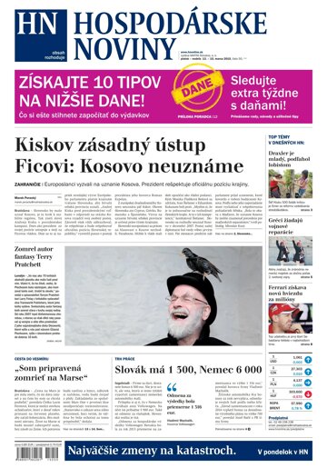 Obálka e-magazínu Hospodárske noviny 13.03.2015