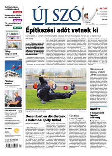 Obálka e-magazínu Új Szó 28.10.2015