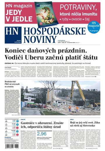Obálka e-magazínu Hospodárske noviny 26.02.2016