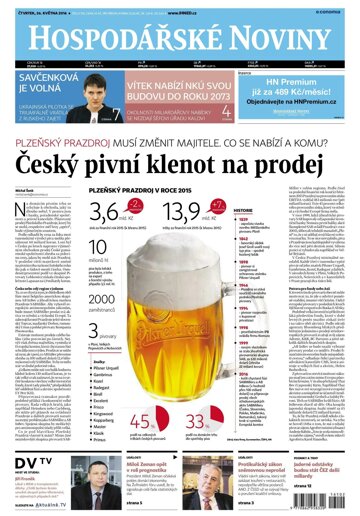 Obálka e-magazínu Hospodářské noviny 102 - 26.5.2016
