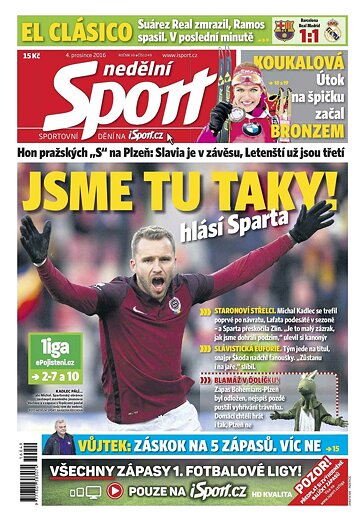 Obálka e-magazínu Nedělní Sport 4.12.2016