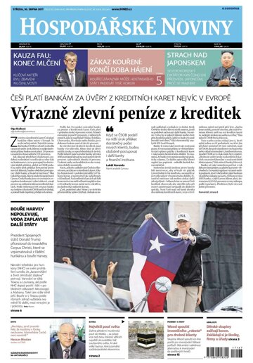 Obálka e-magazínu Hospodářské noviny 167 - 30.8.2017