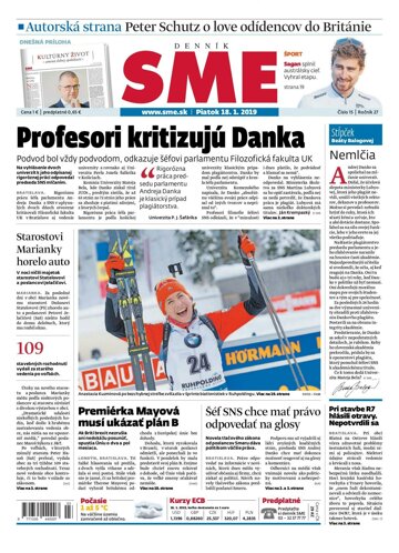 Obálka e-magazínu SME 18.1.2019