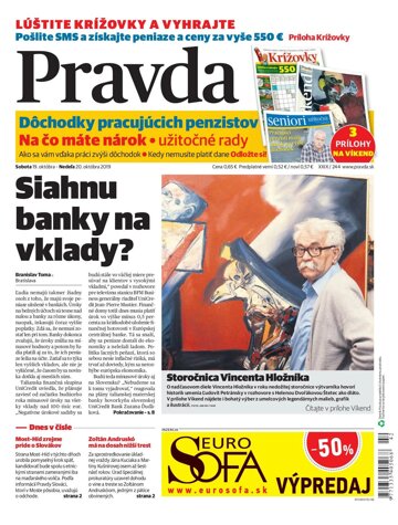Obálka e-magazínu Pravda 19. 10. 2019