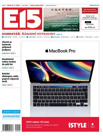 Obálka e-magazínu E15 22.5.2020