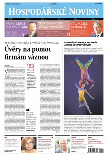 Obálka e-magazínu Hospodářské noviny 126 - 1.7.2020