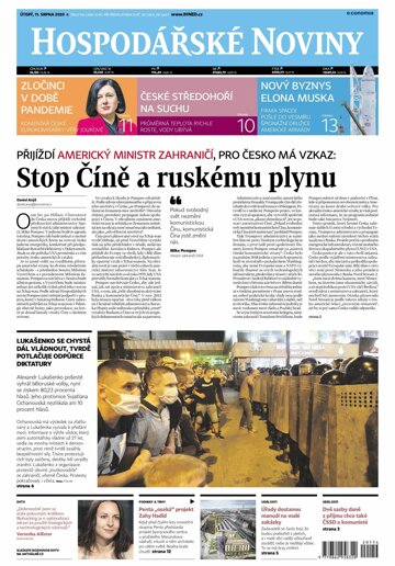 Obálka e-magazínu Hospodářské noviny 154 - 11.8.2020