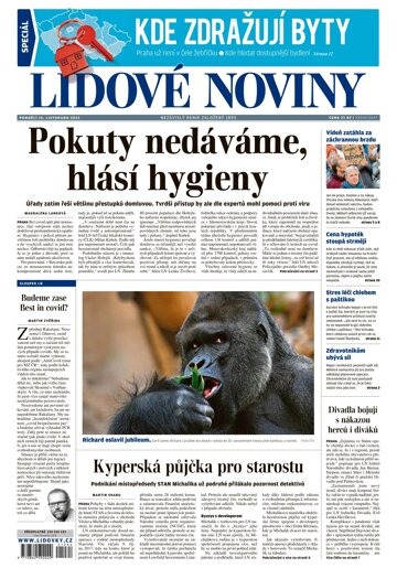 Obálka e-magazínu Lidové noviny 15.11.2021