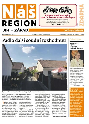 Obálka e-magazínu Náš Region - Západ 29/2023