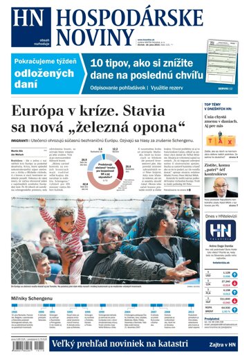 Obálka e-magazínu Hospodárske noviny 18.06.2015
